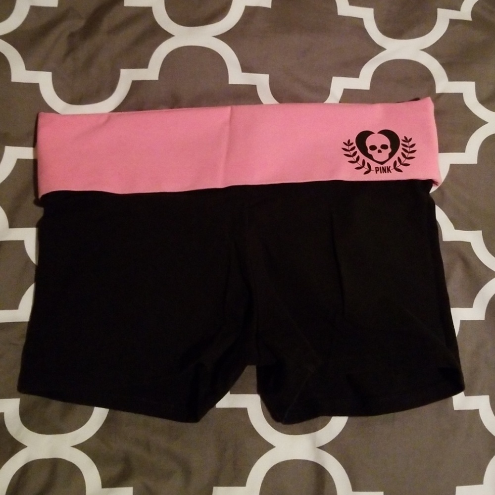 Pink yoga shorts